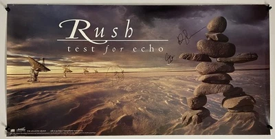 RUSH тест для Echo 1996 подписанный промо плакат NEIL PEART GEDDY LEE ALEX LIFESON - Изображение 1 из 2