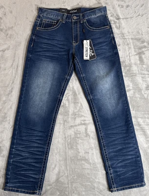 True Luck Jeans Men's Classic 80s Stretch Straight Fit Blue Jeans Size W30xL30 - Image 1 of 4