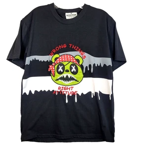British Denim Pirate Eye Patch Shirt Men's S Black Flow Hip Hop Streer Wear - Picture 1 of 11