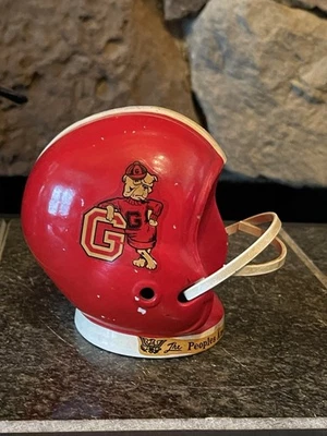 Casco de cerámica vintage Georgia Bulldogs banco de monedas con protector facial de metal - 4" de alto Foto 1 de 4