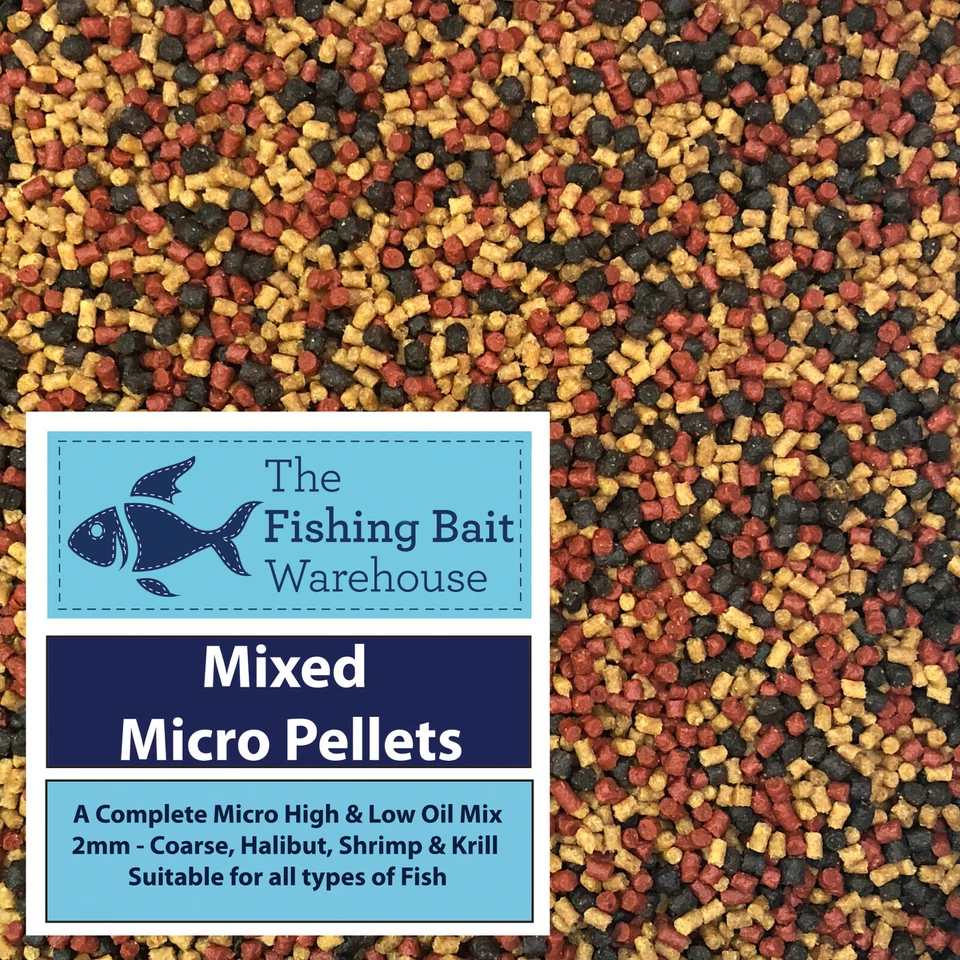 Mixed Micro Pellets 2mm, 1kg 2kg 5kg Carp Fishing Pellets, Tench, Bream FREE P&P - Image 1 of 1