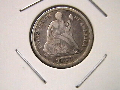 1877-CC United States Silver Seated Liberty Dime - VF SORRY NO INTERNATIONAL Cover