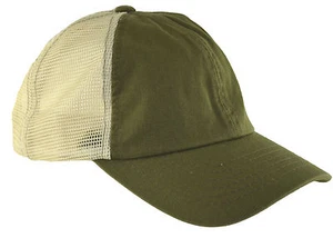 Low Profile Mesh Caps Baseball Cap Washed Trucker Mütze Olivgrün - Bild 1 von 2