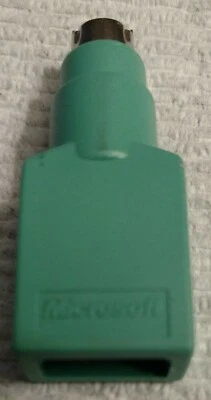 Microsoft USB to PS/2 male adapters, for USB keyboard (color green) - Image 1 of 4