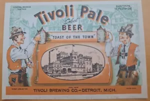 Two mint unused beer labels from the Tivoli Brewing Co of Detroit MI - Picture 1 of 2