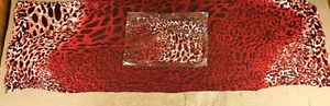 Bufanda de cuello cabeza con patrones de leopardo roja y negra 6 pies x 22 pulgadas nueva en paquete - Imagen 1 de 5