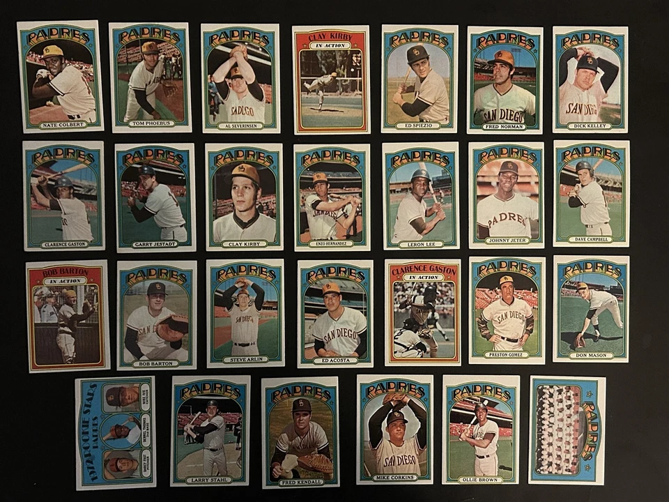 1972 Topps San Diego Padres Equipo Lote 27 Cartas Alto #s Semi Alto #s 782 739 637  Foto 1 de 3