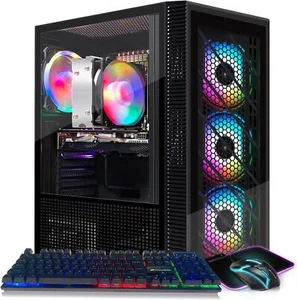 STGAubron Gaming PC Desktop,RX580 16G,AMD 3000G 3.5G,16G,512G SSD,WiFi, BT,W11H - Picture 1 of 9