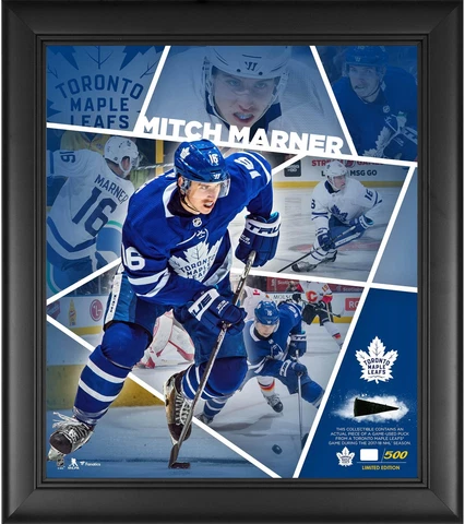 Mitch Marner Maple Leafs FRMD 15x17 Impact Collage w/ a Piece of GU Puck-LE/500 Cover