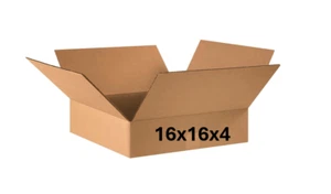 16" x 16" x 4" CARDBOARD BOX - SINGLE BOX - Picture 1 of 3