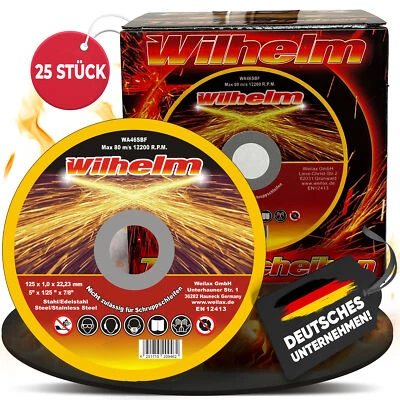 25 x Wilhelm Trennscheiben Ø 125 Edelstahl Metall Stahl Inox Blech Flexscheiben
