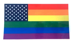 1 PEGATINAS DE ORGULLO ARCO IRIS BANDERA AMERICANA 4 1/2 x 2 1/2 pulgadas PARACHOQUES PRIDE # 8003 - Imagen 1 de 1