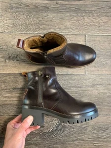 panama jack boots women heels leather brown size 38 - Picture 1 of 8