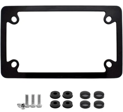 Motorcycle License Plate Frame Black 304 Stainless Steel Including Hardware - Image 1 of 4