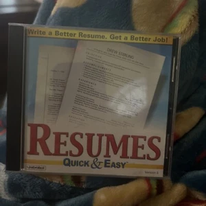 Resumes Quick & Easy 1999 Through 2000 Individual Software CD ROM - Picture 1 of 4