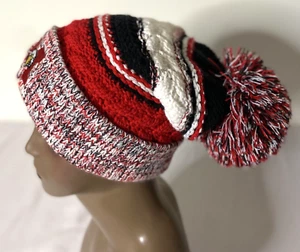 SPORT TEX Cálido Tejido Equipo Gorro Pom Pom Rojo Multi Invierno Unisex Sombrero Adulto - Imagen 1 de 6