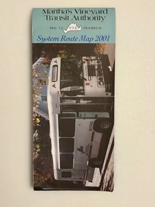 2001 Martha’s Vineyard System Route Map Cape Cod Massachusetts Transit Authority - Picture 1 of 4
