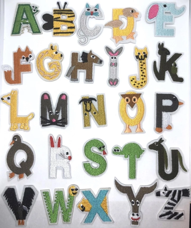 ALPHABET LETTERS embroidered iron-on PATCH APPLIQUE - Image 1 of 1