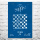 Checkers Board Poster Patent Print Chess Player Gift Gaming Decor Chess Club Art
