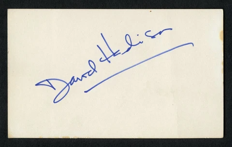 David Hedison d2019 signed autograph Vintage 3x5 Hollywood: Actor Five Fingers Cover