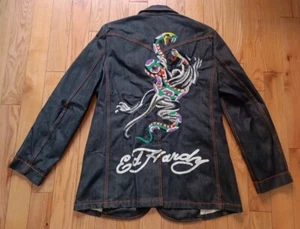 Ed Hardy by Christian Audigier Denim Suit Jacket /127 - Picture 1 of 13