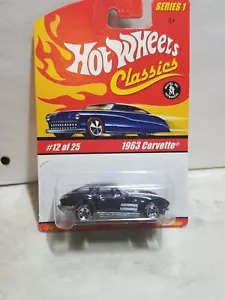 HOT WHEELS CLASSICS SERIES 1 2005 1963 CORVETTE BLACK #12 OF 25 - Bild 1 von 3