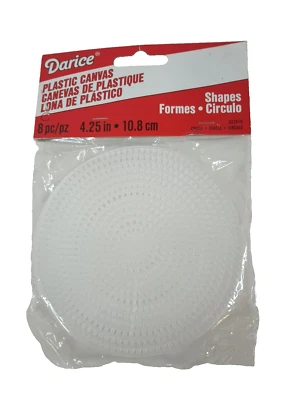 Círculos de lona de plástico blanco Darice 4,25 pulgadas 8 piezas nuevos Foto 1 de 4