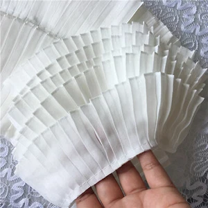 Pliegues Ribete de Encaje Alargar Vestido Plisado Fondo Borde Por Yardas - Imagen 1 de 7