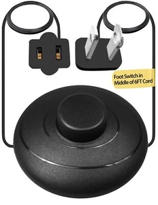 6Ft Floor Foot Pedal Push Switch Inline Lamp Light On/Off Control with Wire Plug - Picture 1 of 6