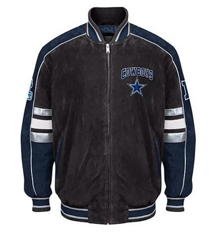 NFL Dallas COWBOYS  Licensed Shell 100% LEATHER Suede Varsity Jacket ~ Medium Cover