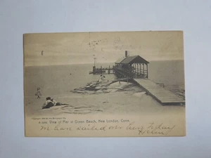 Postcard E58697  New London, CT  The Pier at Ocean Beach  c-1901-1907 - Picture 1 of 2