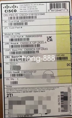 1PCS Cisco Enterprise network switch C9200CX-12P-2X2G-A new via FedEx or DHL - Image 1 of 2