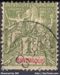 MARTINIQUE TYPE GROUPE N° 43 AVEC OBLITERATION - Picture 1 of 2