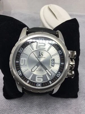 Reloj Vintage Joshua & Sons JS-27T-03 Acero Inoxidable Correa Cuero SIN BATERÍA Foto 1 de 4