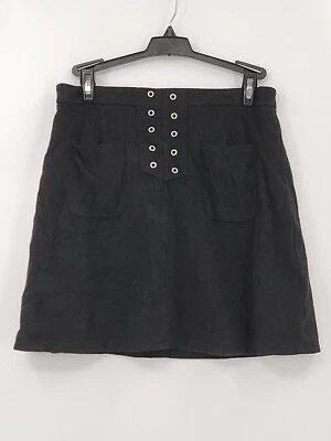 Cato Flare Skirt Womens Size 2 Short Black Polyester Blend Lined Pockets Zip - Image 1 of 4