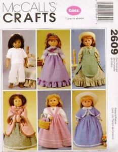 Pattern Sewing McCalls Doll Clothes Historical fit 18" in Girl NEW