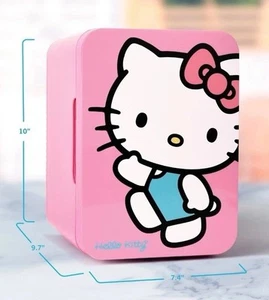 Hello Kitty Pink 6 Can Mini Fridge Cooler-w/ You Pick 3 Bonus Hello Kitty Items! - Picture 1 of 9