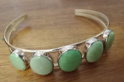 Браслет-манжета Jay King зеленый пустынная роза в оправе из чистого серебра - Изображение 1 из 4