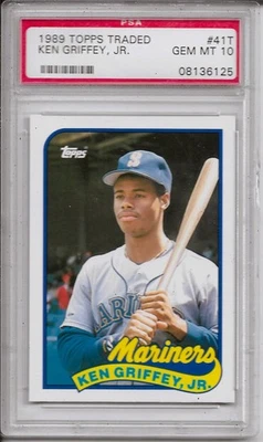 1989 KEN GRIFFEY JR RC TOPPS TRADED PSA GEM MINT 10 HOF Card #41T - Image 1 of 2