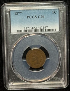 1877 1C Indian Head One Cent PCGS G04 Key Date -167 - Bild 1 von 2
