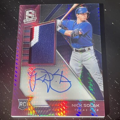 2020 Panini Chronicles Spectra Nick Solak #145 Neon Pink Prizm /49 (AU, MEM, RC) - Image 1 of 2