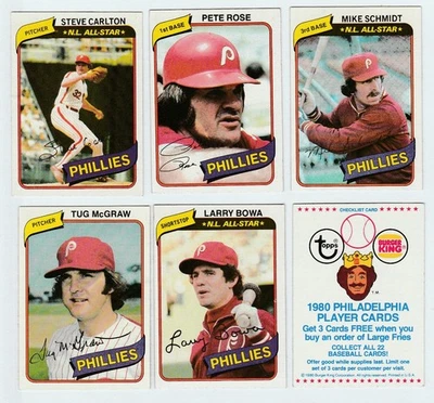 1980 Topps Burger King 23 Card Philadelphia Phillies Set ROSE SCHMIDT CARLTON - Image 1 of 4