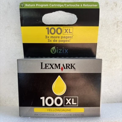 Genuine Lexmark #100XL High Yield Yellow Ink Cartridge 14N1071 - Sealed - Image 1 of 2