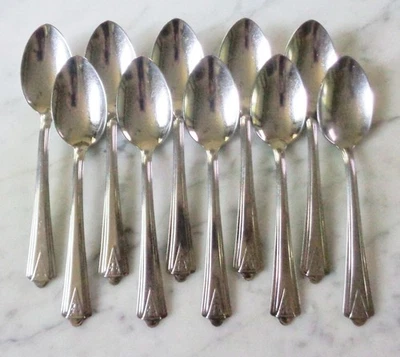 Ekco Stainless USA EKS20 Mid Century 6 1/8 inch Set of 10 Teaspoons - Image 1 of 3