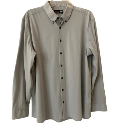 Camisa de vestir J. Ferrar ajustada elástica para hombre XL gris manga larga profesional carrera  Foto 1 de 4