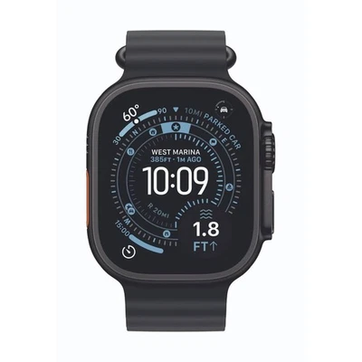 Apple Watch Ultra 3 Cellular 49mm Schwarz Titan Gehäuse mit Schwarz Ocean Band - Bild 1 von 2