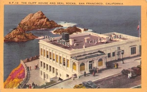 CLIFF HOUSE & SEAL ROCKS San Francisco, CA Golden Gate 1952 Vintage Postcard - Picture 1 of 2