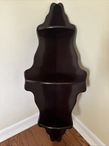 VTG Bombay Company Wood Corner Wall Shelf Traditional Design 33"L x 9" x 12" - Picture 1 of 20