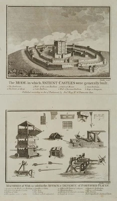DADLEY (18.Jhd), Festungsbaukunst und Belagerungsgerät,  1786, Rad. Romantik - Bild 1 von 4