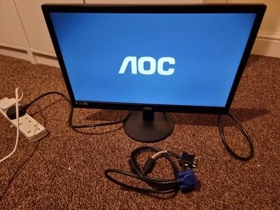 AOC E970SWN 18.5" 1366x768 TN Monitor Black  With VGA Cable And Adapter - Image 1 of 4
